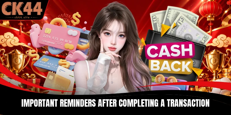 Important reminders after completing a transaction